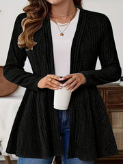 Women's Knit Cardigan Long Sleeve Open Front Solid Spring Fall