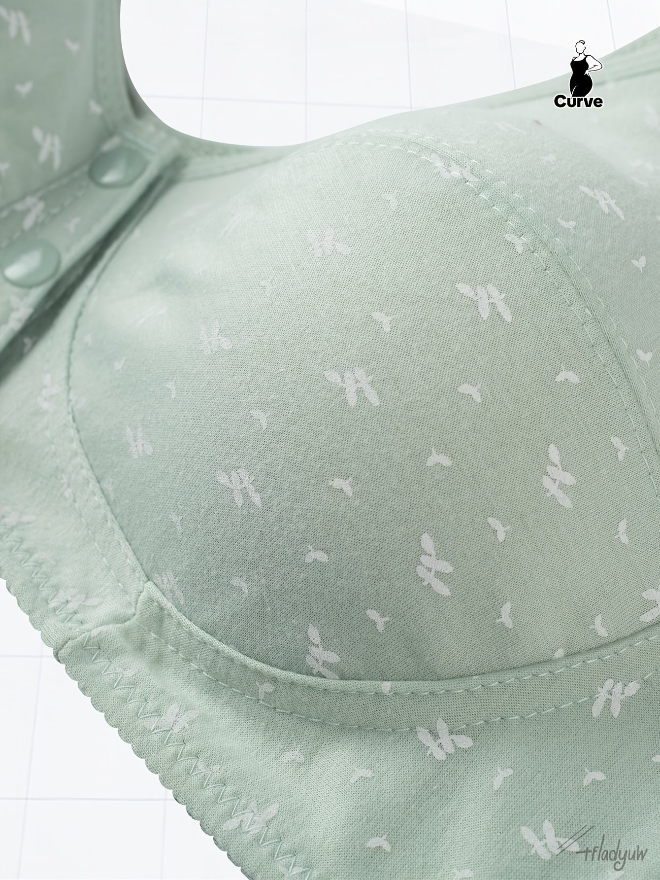 Women's Large Size Printed Front Buckle Yoga Sports Bra Breathable No Wire