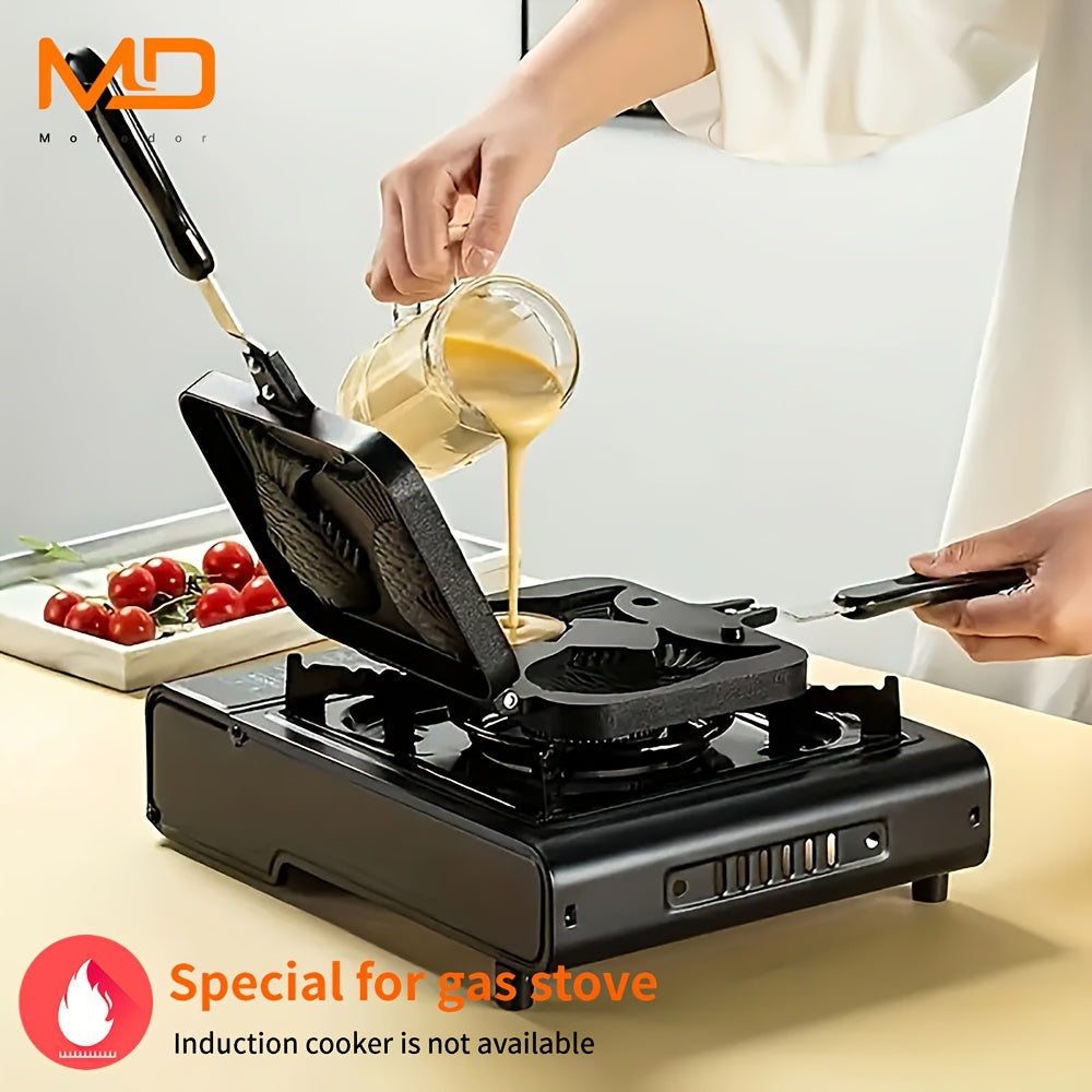 Fish-Shaped Nonstick Aluminum Taiyaki Maker with Handle for Home Grill