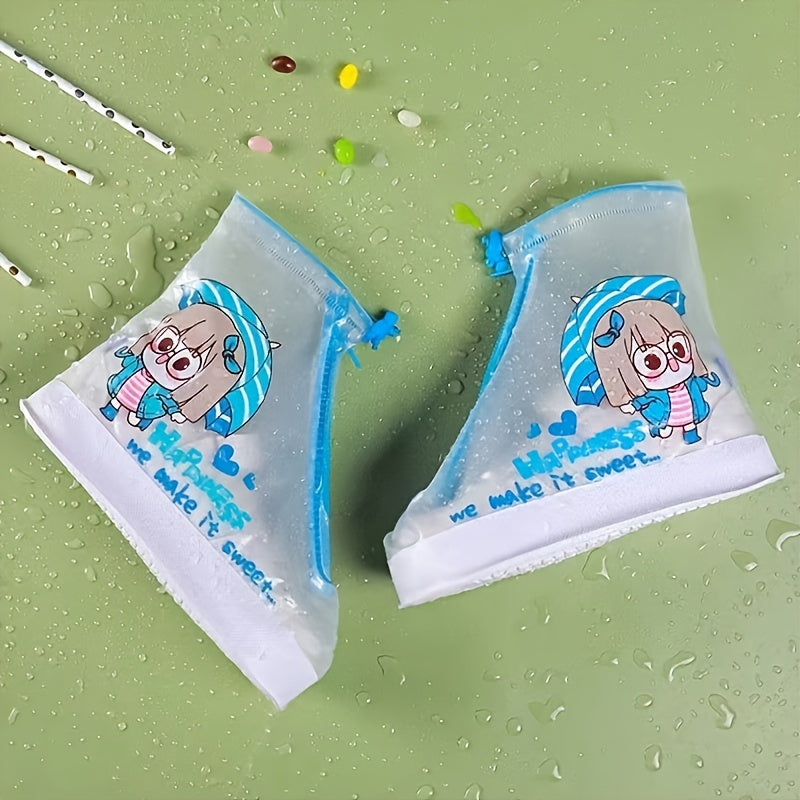 Kids Rainproof Shoe Covers Waterproof Non-Slip PVC Booties for Boys Girls