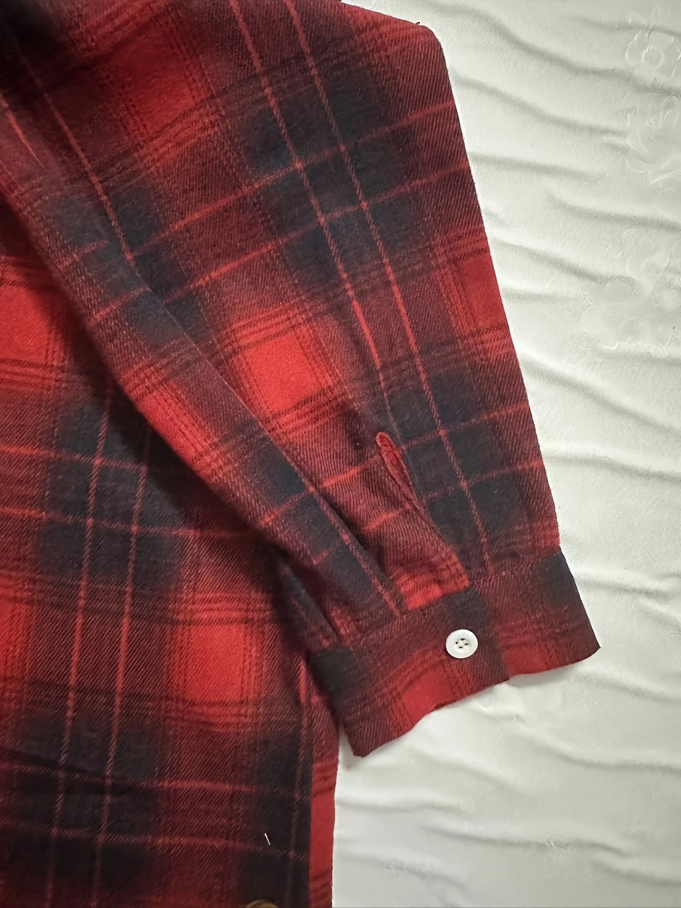 Women's Plaid Polyester Long Sleeve Shirt with Polo Collar and Casual Pocket