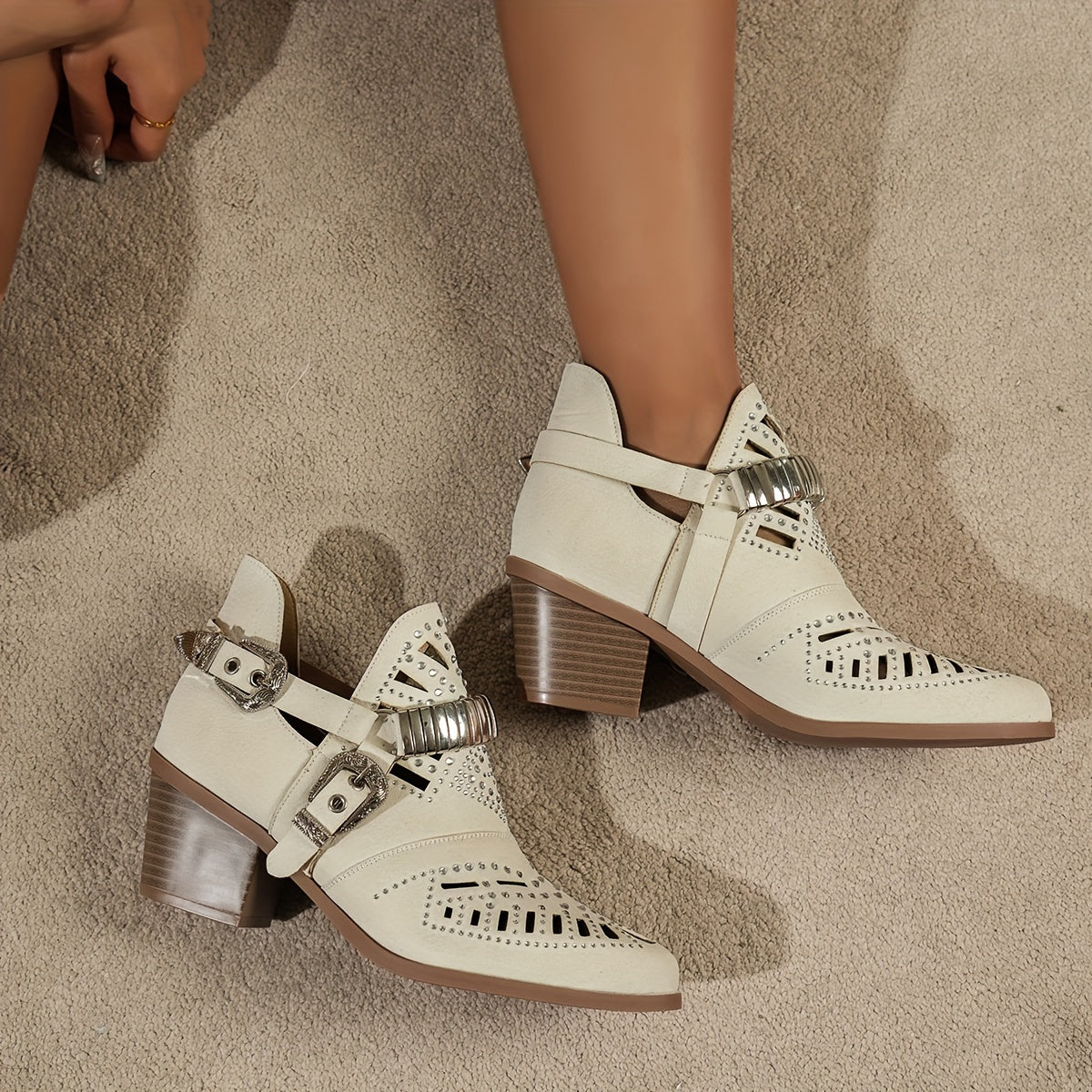 Women’s Black Leather Ankle Boots Slip-On Vintage Fashion for Festivals