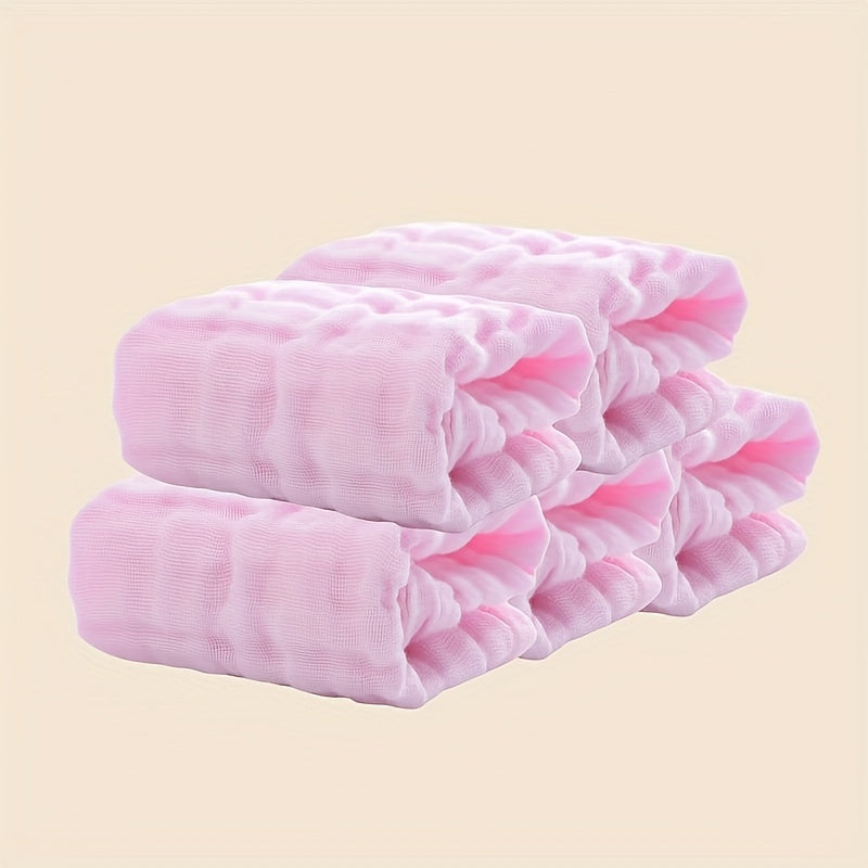 5-to'plam chaqaloq paxta gazli burp mato, yumshoq, singdiruvchi, oq va ko'k, chaqaloq vanna va sayohat uchun