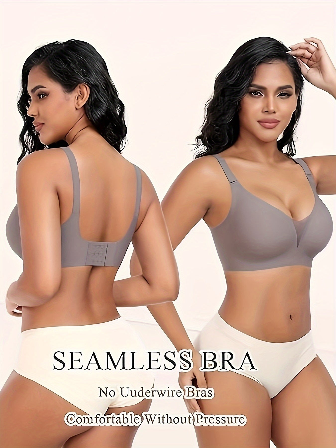 Wireless Seamless Push-Up Bra with Anti-Sagging Mesh for Comfort and Support