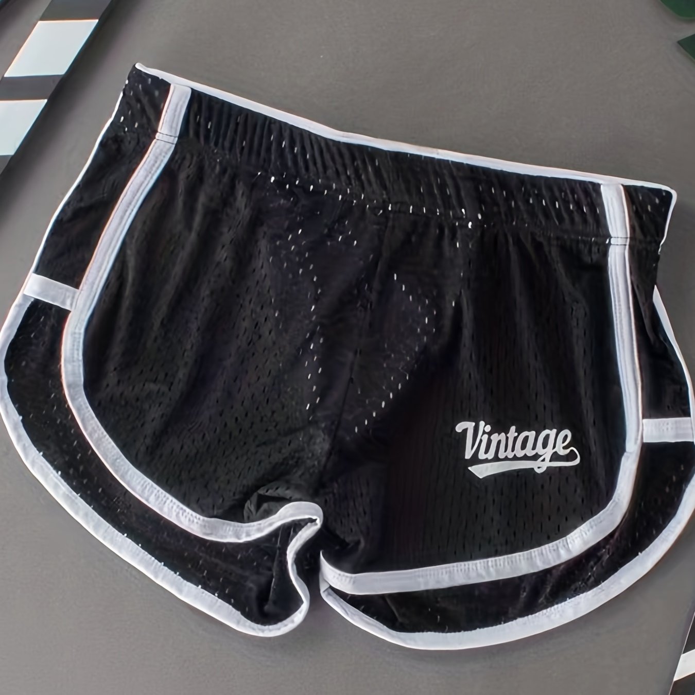 Boxers de malla transpirable para hombre con ribete en contraste y ajuste cómodo