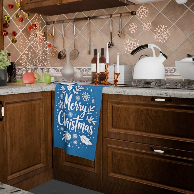 Christmas Tea Towel Kitchen Decor Soft Cotton 18x66cm Wintertime