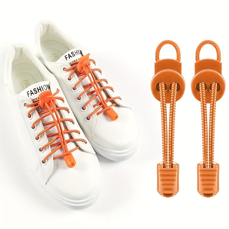 2 Pairs Elastic No Tie Shoelaces for Adults Sports Sneakers Rope Laces