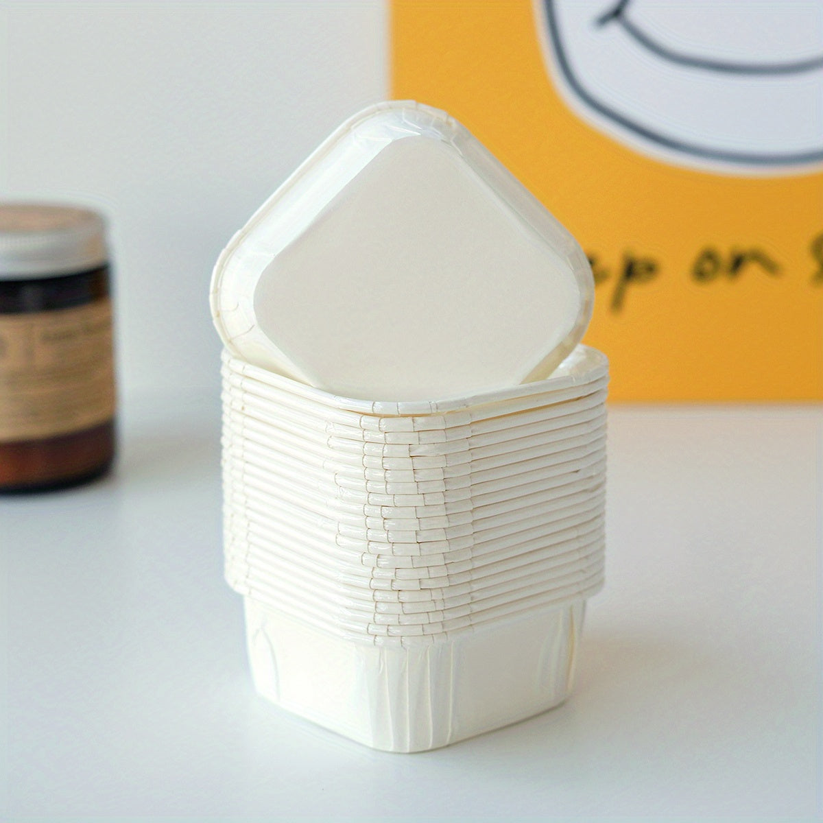 Set of 50 Colorful Foil Cupcake Liners with Lids, Oil-Proof Muffin Cups for Baking