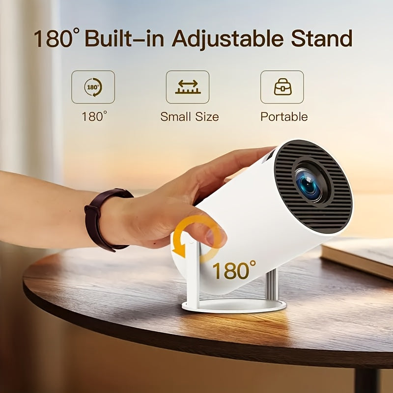 Mini 4K Portable Projector with WiFi 6, 720P Support, 180° Adjustments