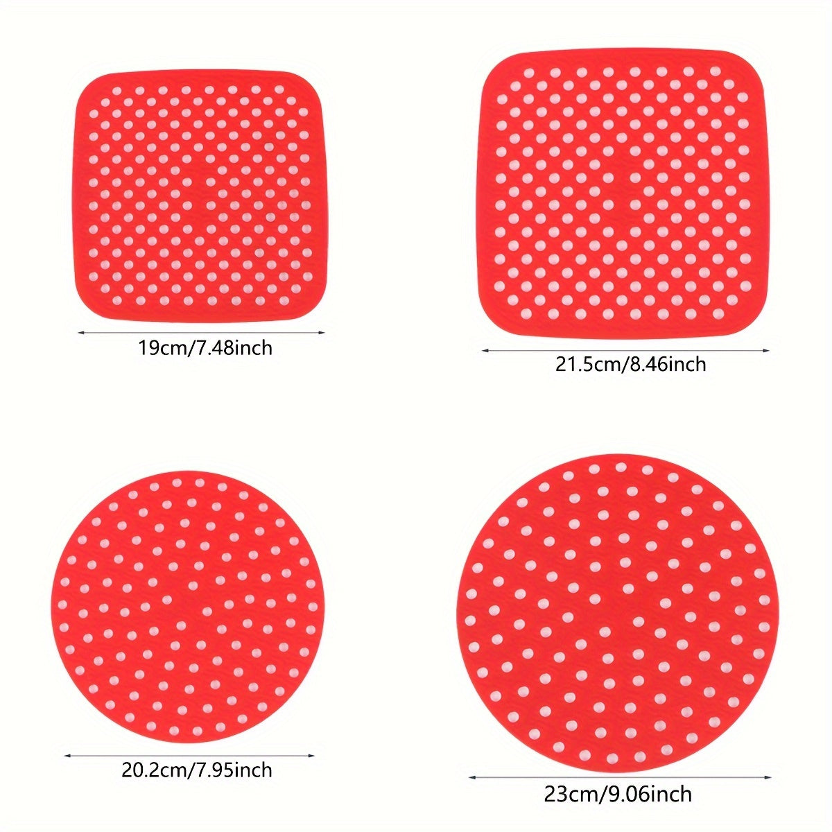 Многоразовая силиконовая подкладка для фритюрницы в красном и черном цветах, легко очищаемый, антипригарный коврик, идеально подходящий для здорового приготовления пищи, подходит для большинства фритюрниц.