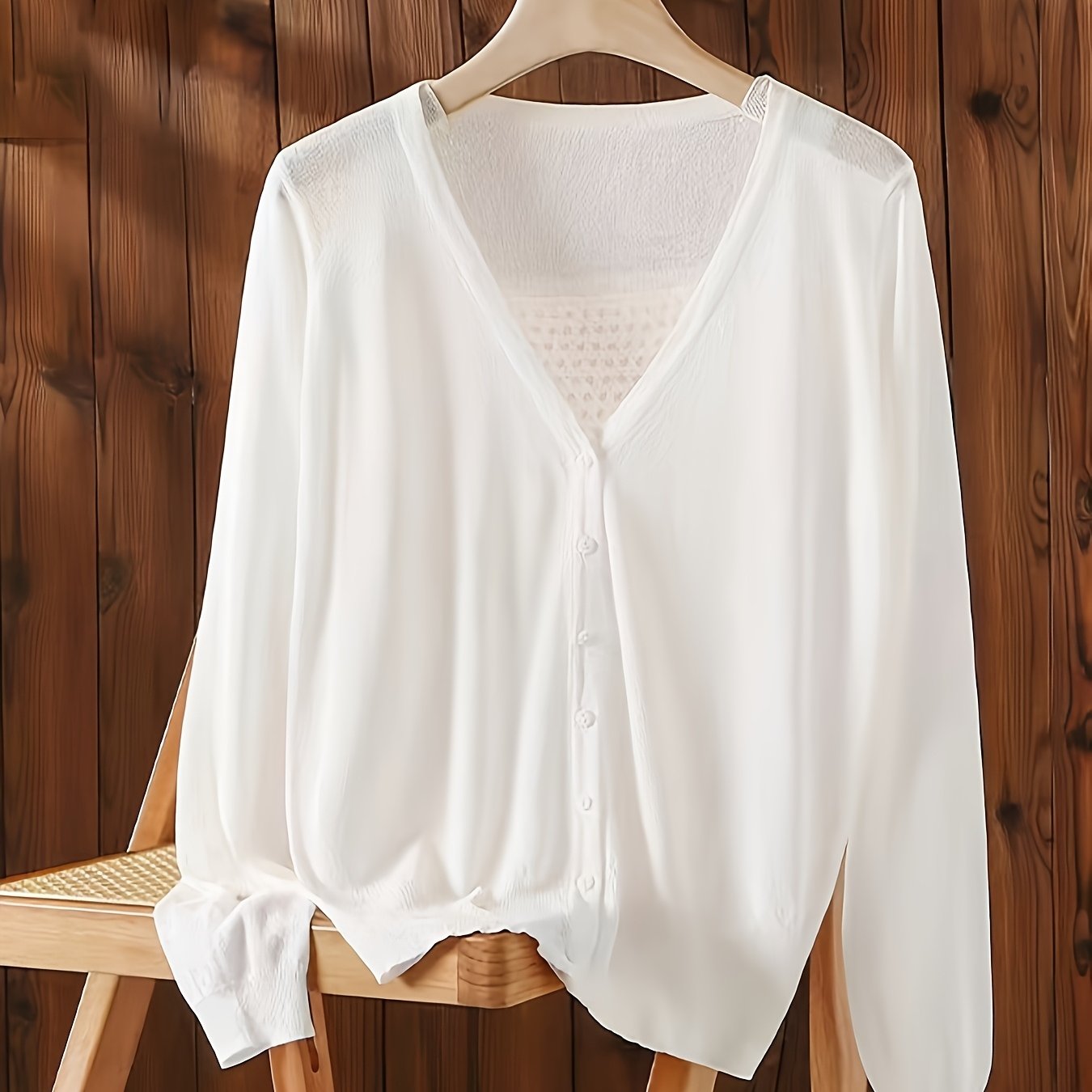 Plus Size Women's Lightweight V-Neck Cardigan for Summer Dress and Skirt