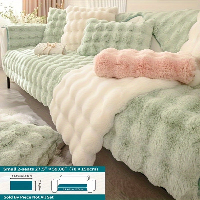 Winter Plush Sofa Cover Anti-Slip Dustproof Slipcover for Couch Living Room Bedroom