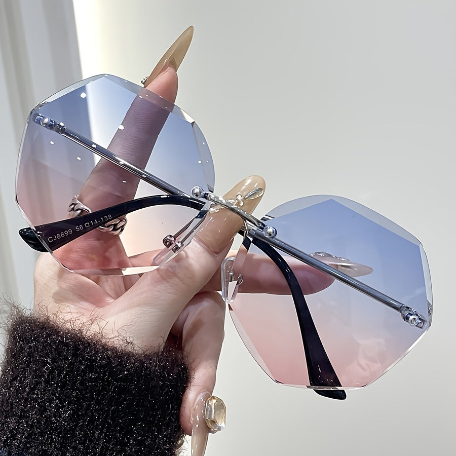 Unisex Frameless Glasses for Women and Men Stylish Decorative Eyeglasses for Street Photography and Gifts