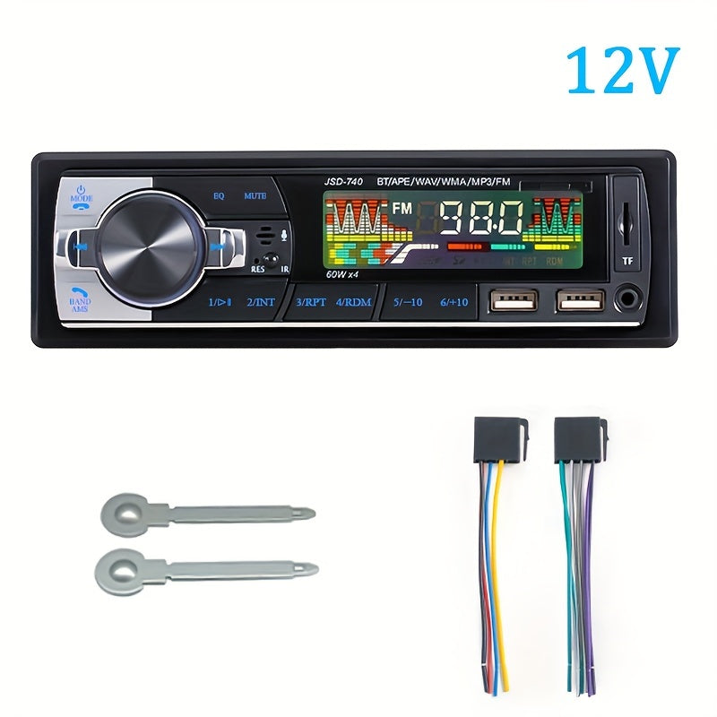 1 DIN Car Stereo with Wireless Remote 60W x 4 FM AUX USB TF Support