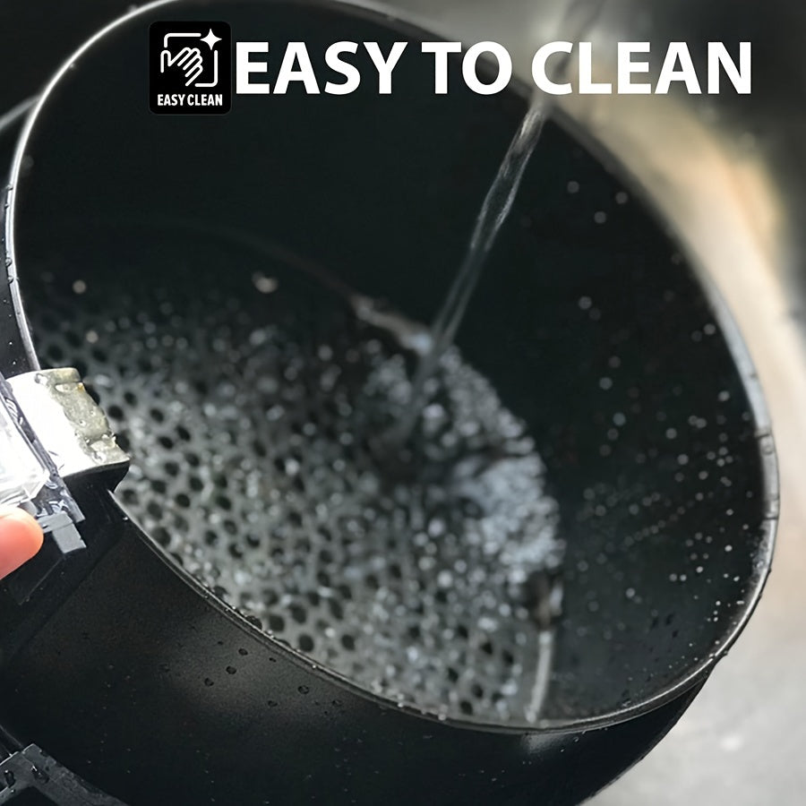 Фритюрница с воздушным нагревом 4.5L 1400Вт с циркуляцией горячего воздуха 360°, LED-экраном с сенсорным управлением, без масла, черная, с вилкой AU