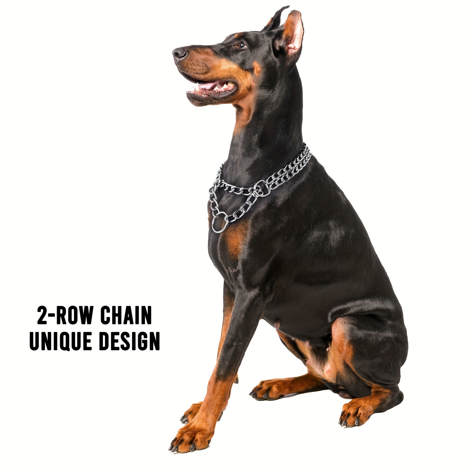 Adjustable Stainless Steel Cuban Link Dog Collar for Large Small Medium Chew Proof