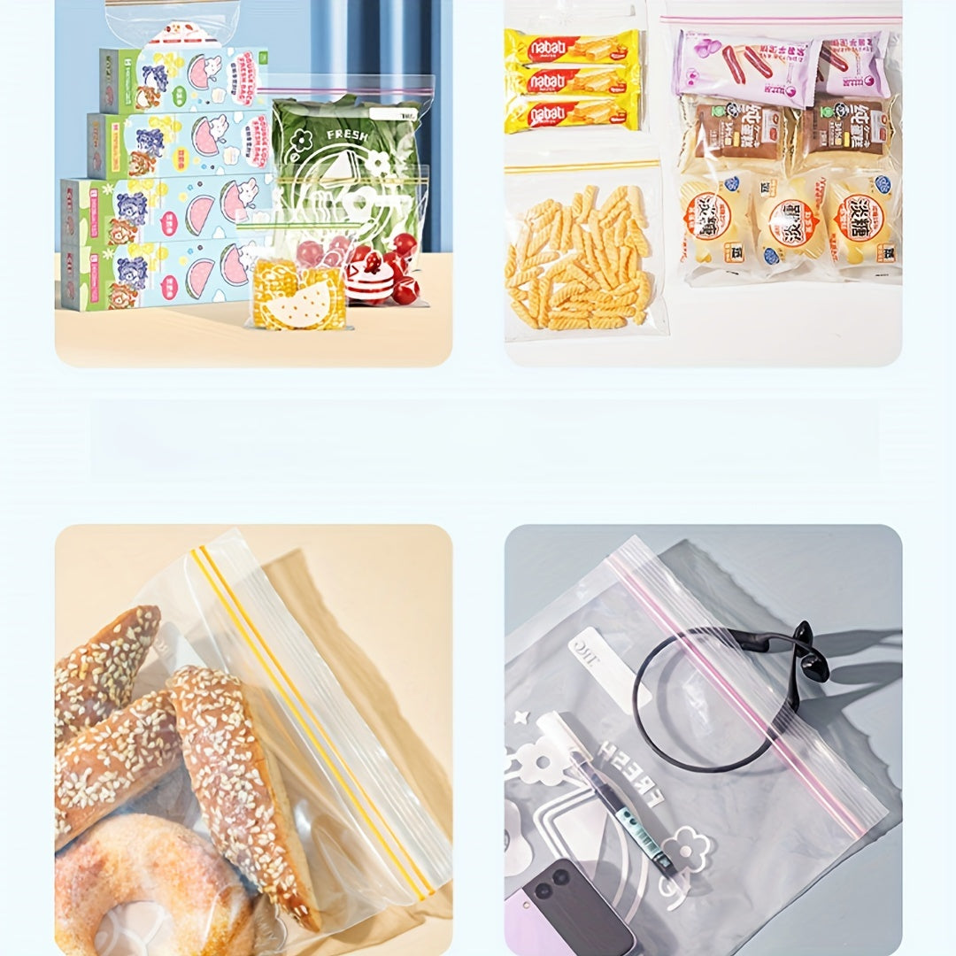 Uyda qalinlashtirilgan yangi saqlash muhrlangan sumkalar muzlatgich va muzlatilgan meva/ sabzavot saqlash uchun - 15/20/55 dona oshxona saqlash sumkalari to'plami