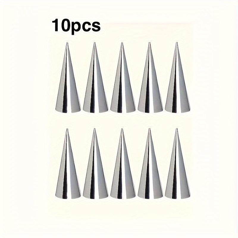 Conical Pastry Molds Set of 8 or 10 Stainless Steel for Croissants Puffs and Bread