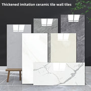 32 pieces of 3D marble pattern self-adhesive wall tiles, waterproof PVC, glossy finish, contemporary style, easy to apply and washable. Can be used for kitchen, living room, and bathroom