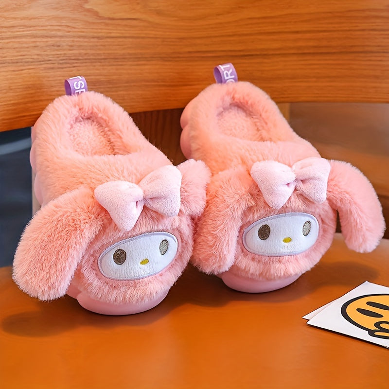 Kids Plush Slippers for Girls and Boys Indoor Warm Non-Slip Slip-On House Shoes
