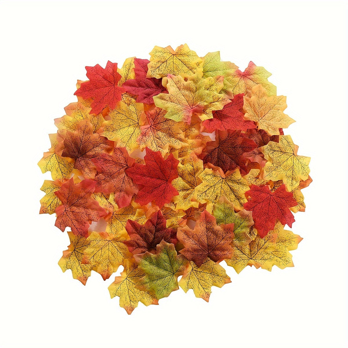 100 искусственных кленовых листьев для Хэллоуина, Дня благодарения и осенних свадеб, идеально подходящих для универсального оформления столов в смешанных цветах.