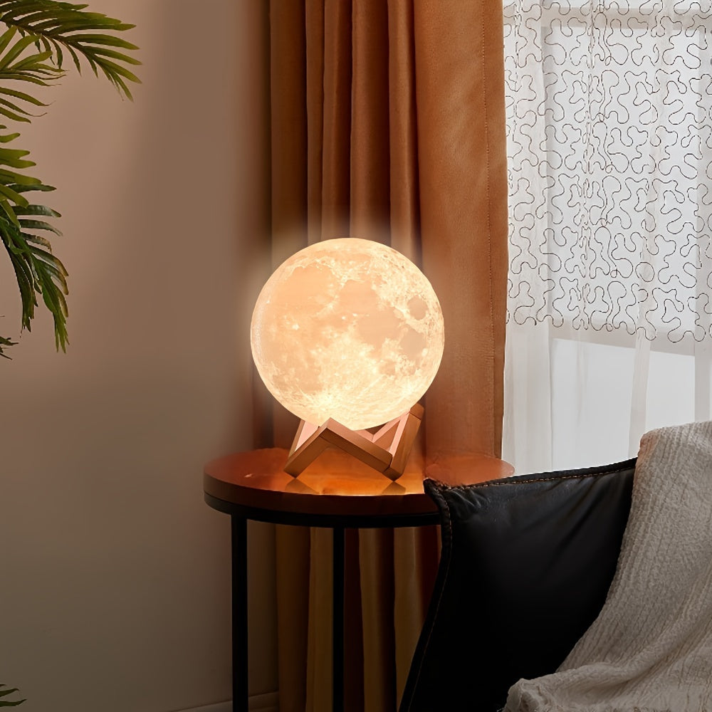Girls Night Light with Wooden Base 128 Color Rechargeable Touch Remote Control 12cm Diameter