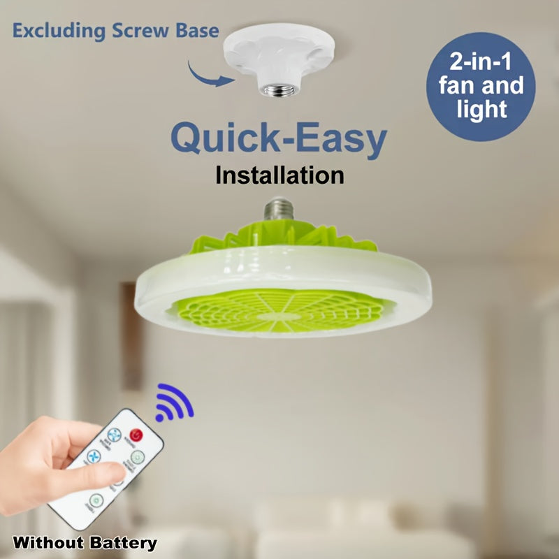 Uy bezaklari uchun portativ uzoqdan boshqariladigan yashil va apelsin LED chiroqli shamol fan kombinatsiyasi