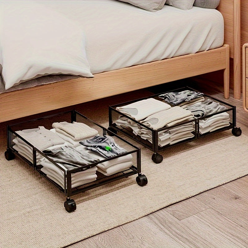 Kiyimlar, o'yinchoqlar va yostiq uchun g'ildirakli katta sig'imli ost kiyimlar uchun saqlash savati