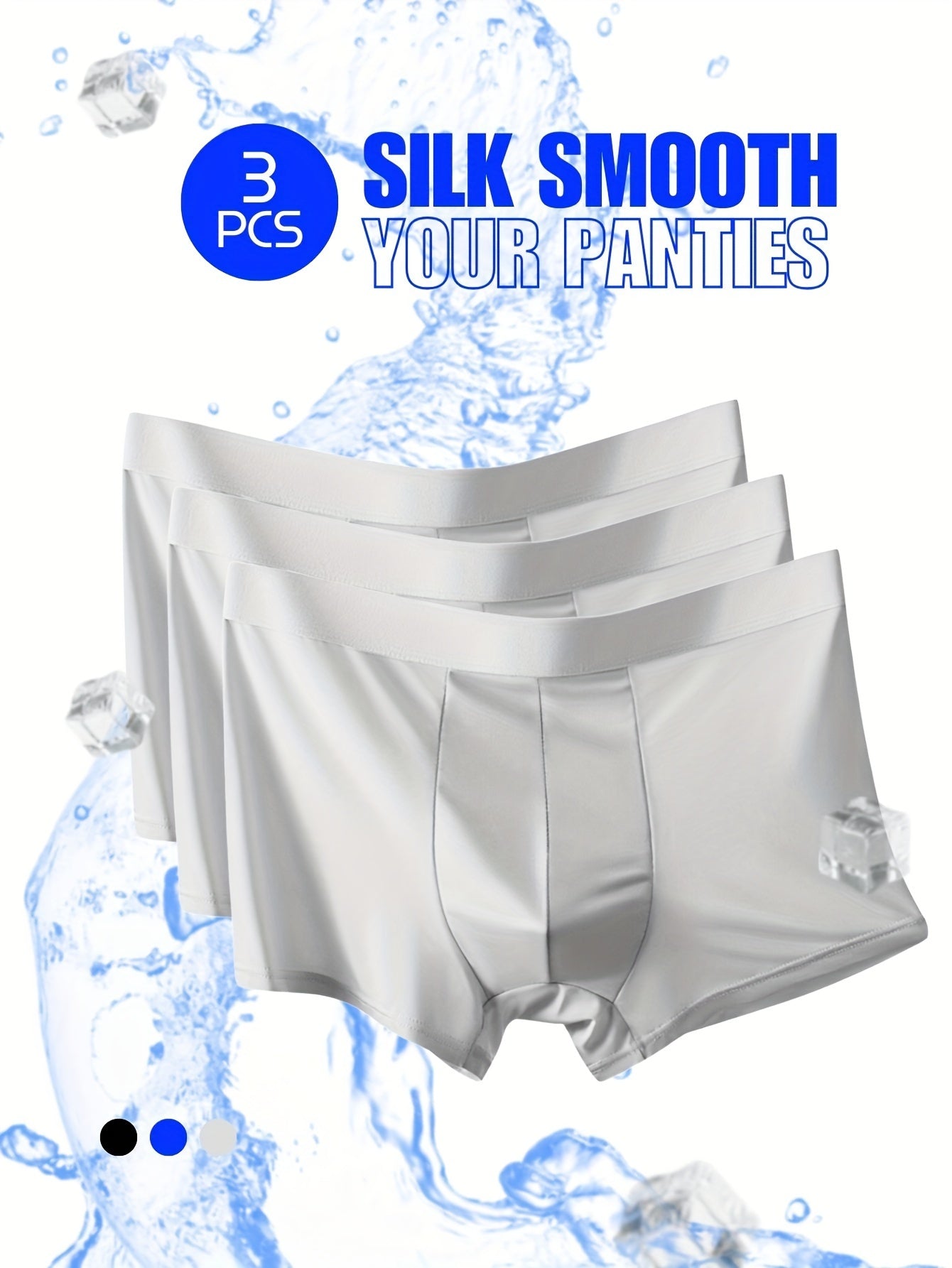 Men's Seamless Boxers 3 Pack Mixed Colors Polyester Spandex Breathable Underwear