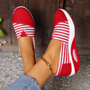 Women's Lightweight Slip-On Sneakers Breathable Canvas All-Season Casual Shoes
