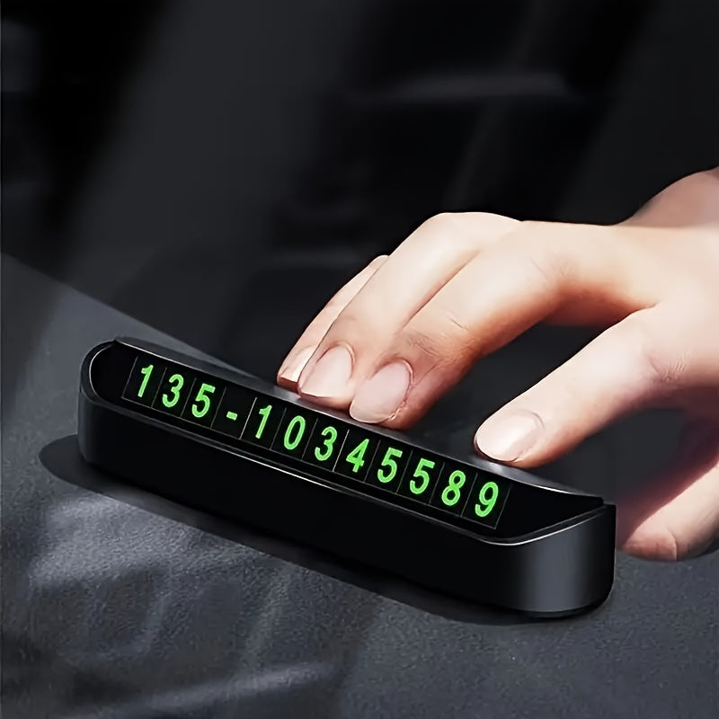 Durable PP Material Luminous Car Dashboard Phone Number Plate Universal Fit