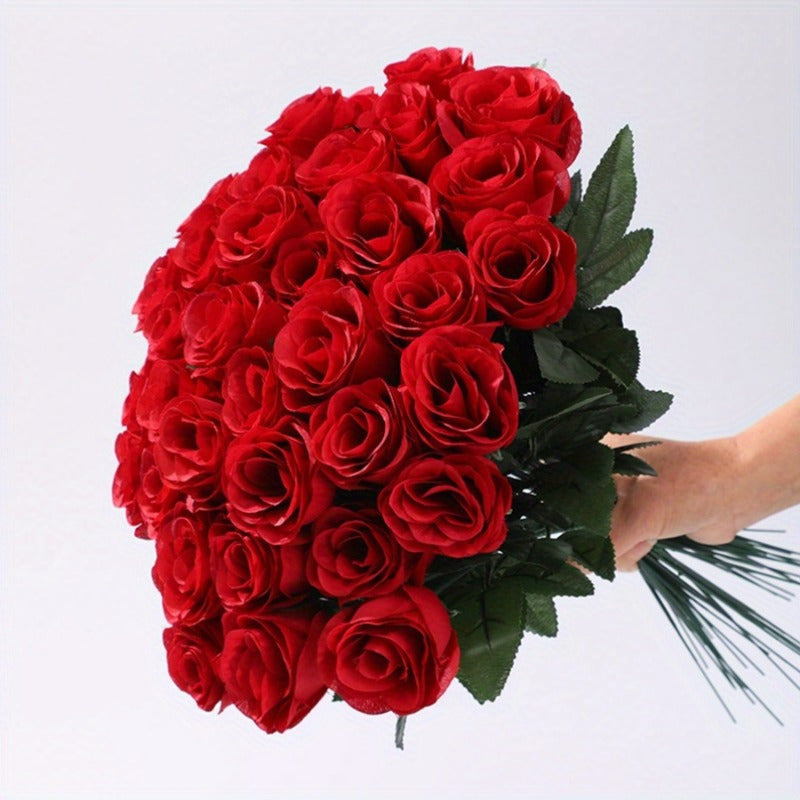 Artificial Velvet Rose Bouquet for Home Weddings and Valentine's Day