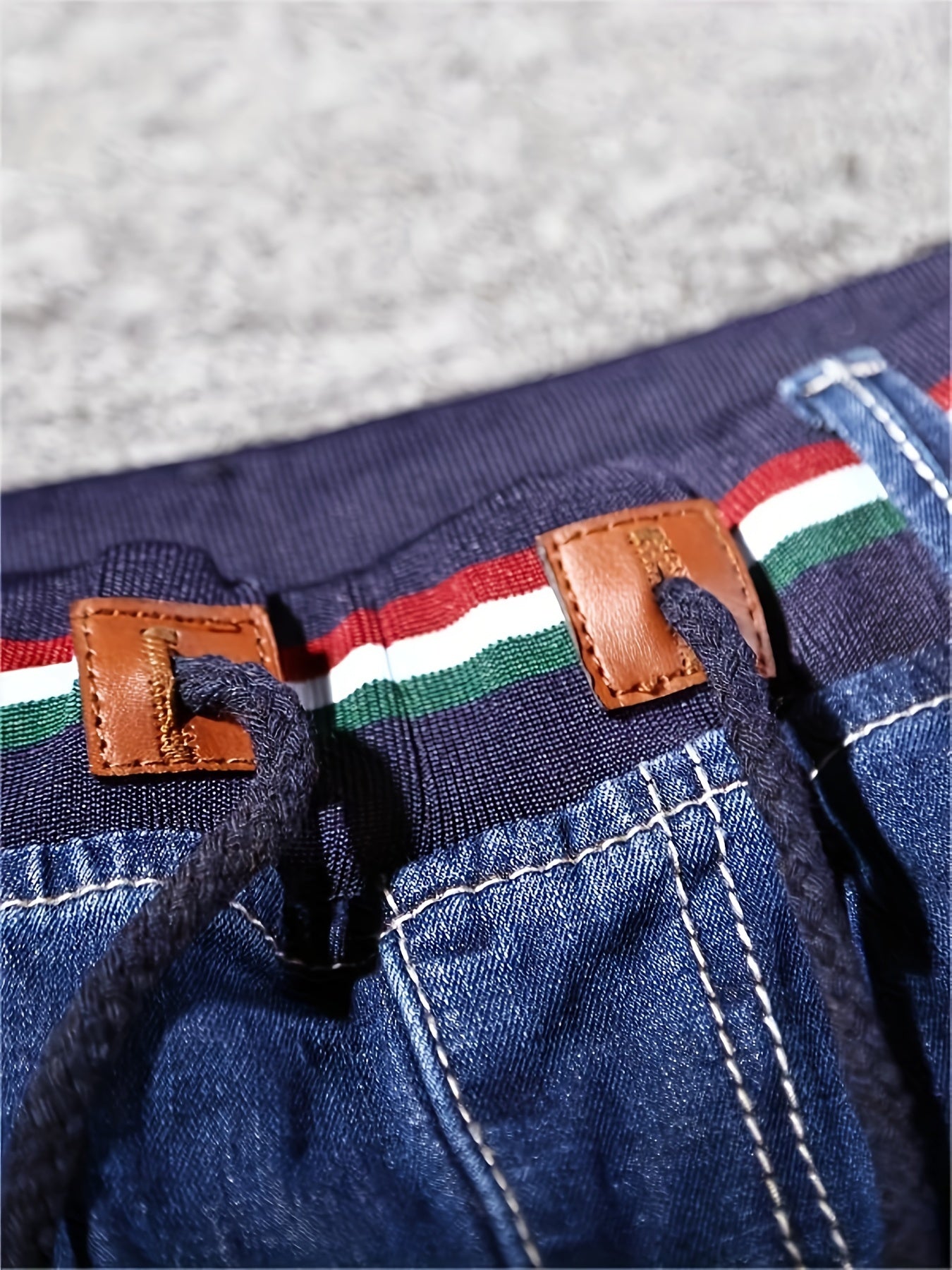 Plus Size Men's Slim Fit Jeans with Stretch Cotton Blend Ribbed Waistband Belt All-Season Denim