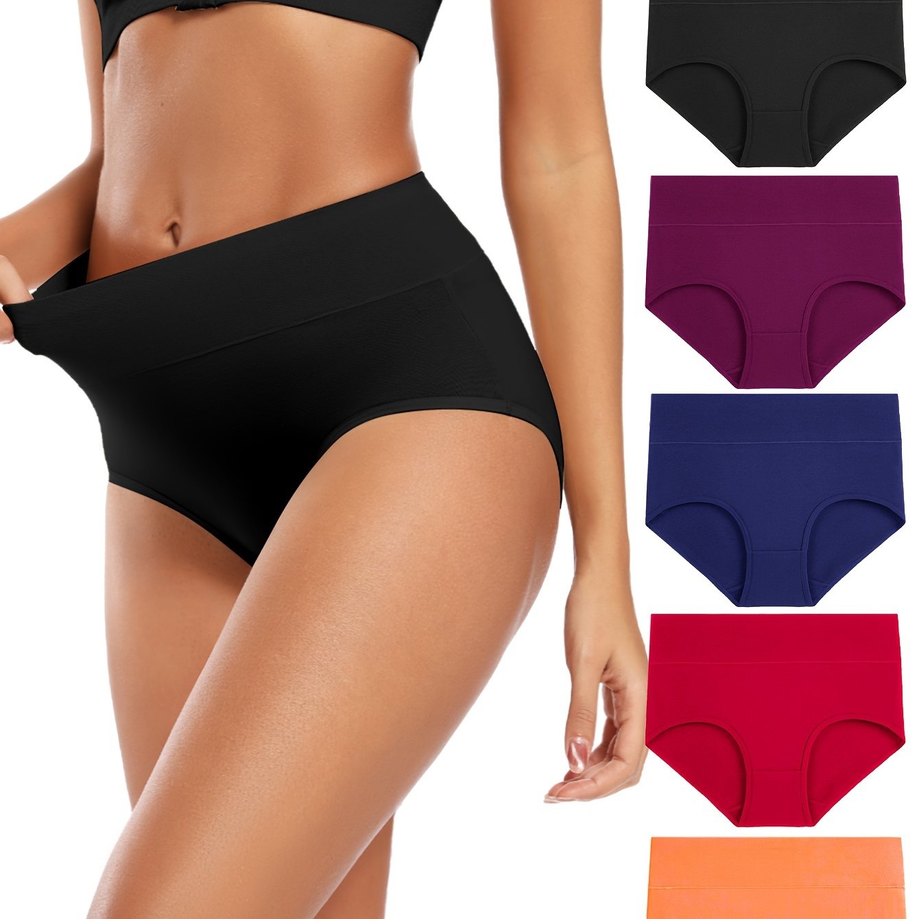 5 пар плотных боксеров с высокой талией, полной посадкой и мягким комфортом для женщин.