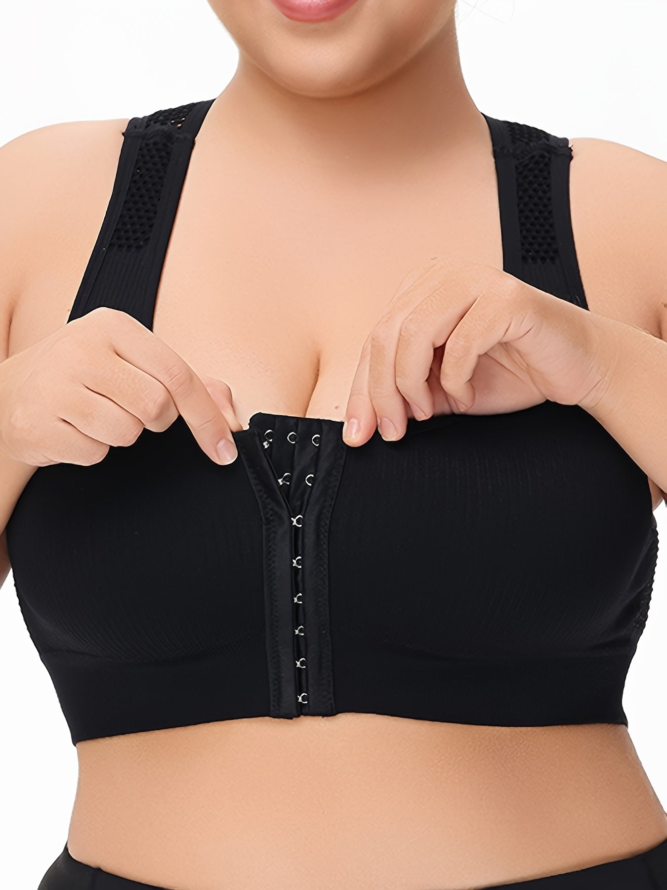 Women Breathable Seamless Sport Bra With Adjustable Straps Plus Size