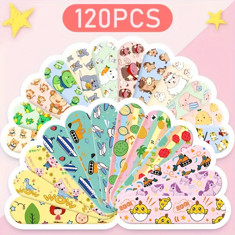 120 Cartoon Animal Bandages for Kids and Adults Waterproof Hypoallergenic PE Patches