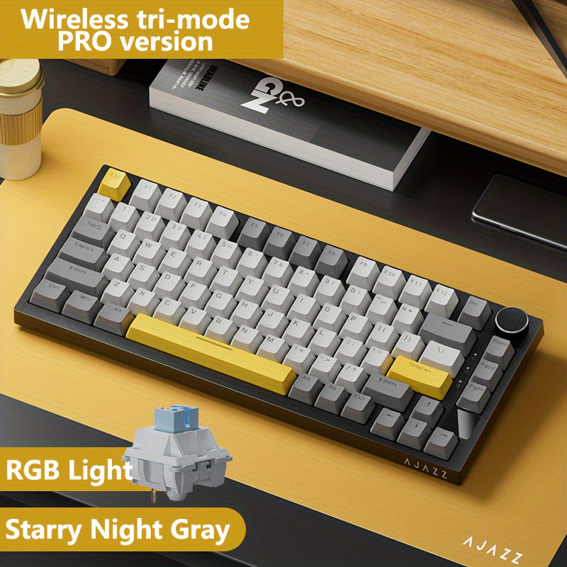 75% Hot-Swappable Mechanical Keyboard with TFT Display RGB Backlit Gasket Gateron Switches
