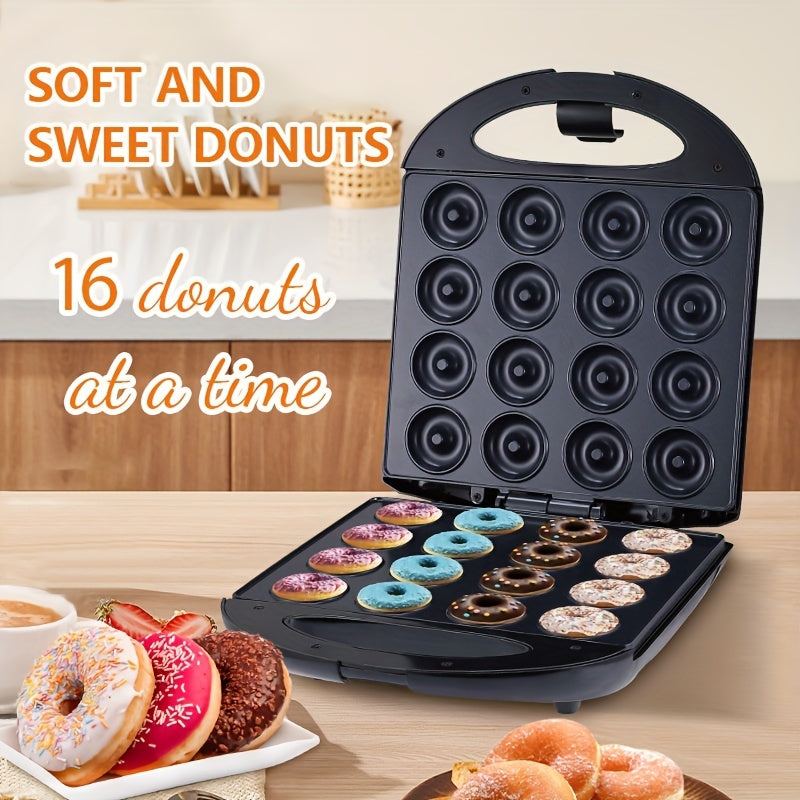 Máquina para hacer mini donas, molde de 16 cavidades, plancha para waffles antiadherente, 1200W, enchufe europeo