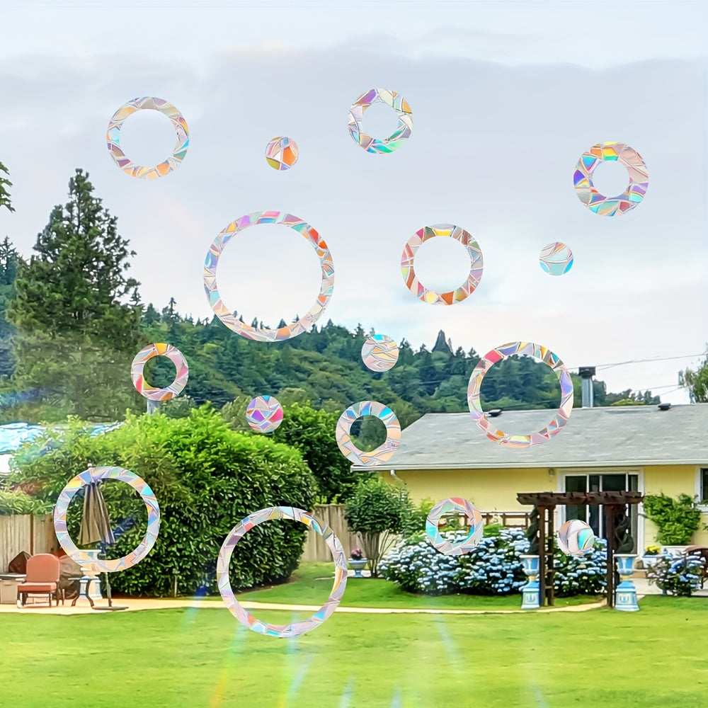 13 ta Rangli Yulduz va Doira Oyna Kliplaridan iborat to'plam, qayta ishlatiladigan qushlarga xavfsiz dekallar