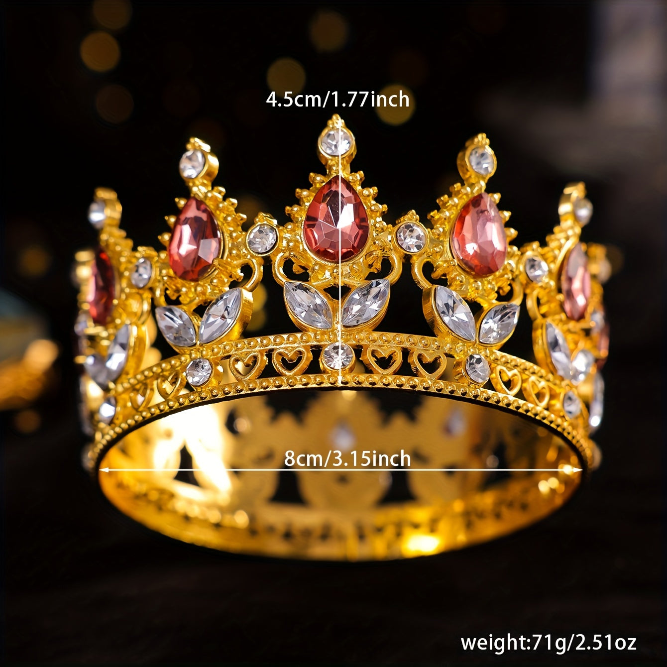 Nayrangli to'y soati uchun nafis to'y qiroli tiara, soch aksessuari