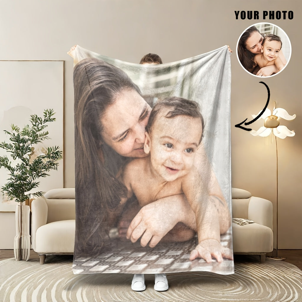Personalized Photo Throw Blanket Soft Flannel Fleece Custom Gift for All Seasons