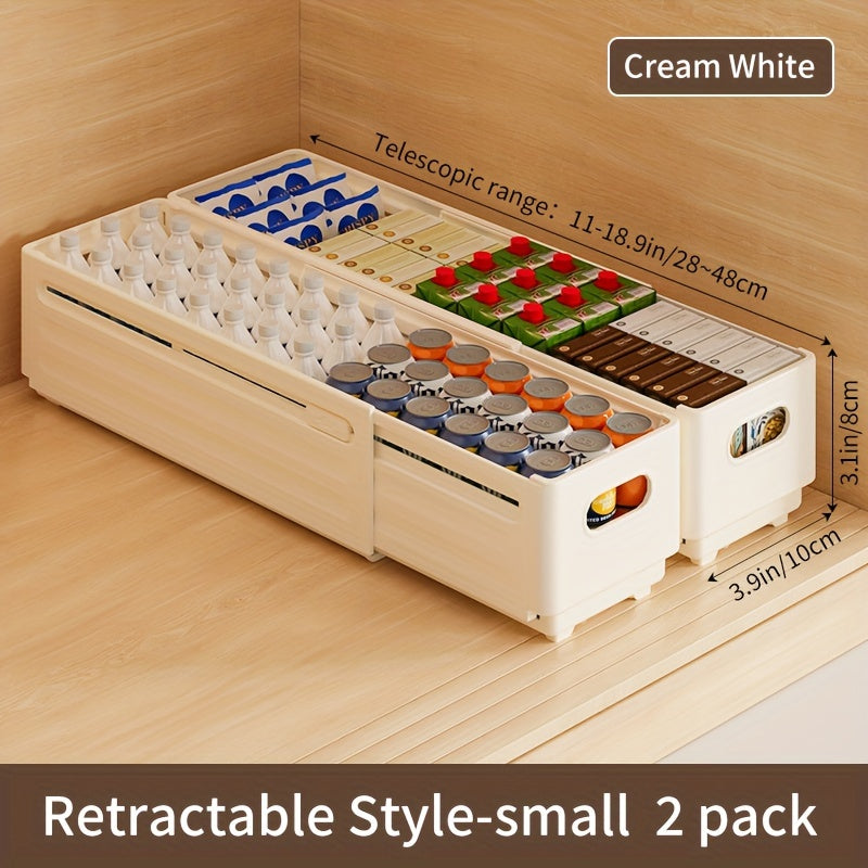 Caja de almacenamiento de ropa expandible con recipiente de plástico retráctil para cocina, dormitorio, baño y oficina