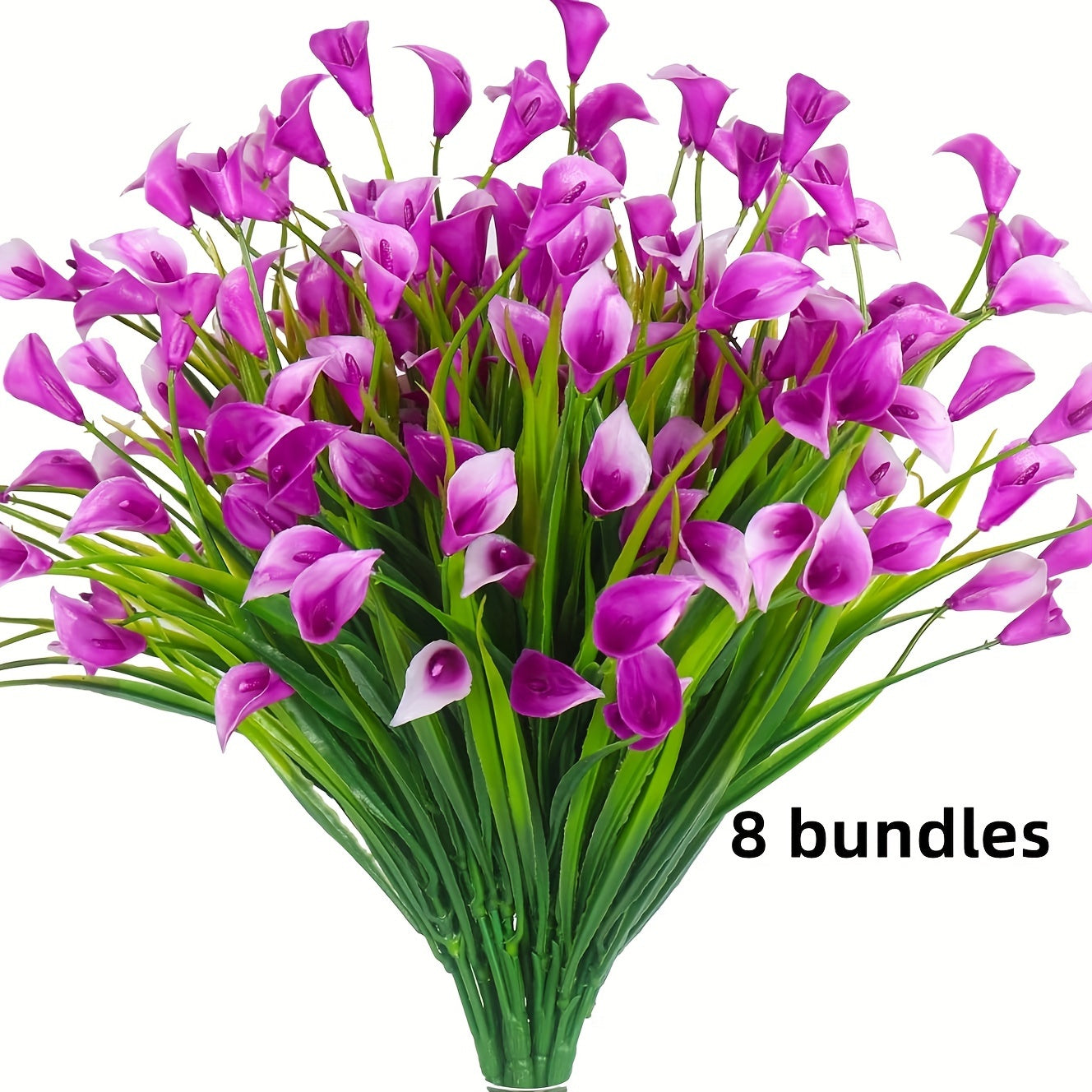 8 Bundles Artificial Water Lily Flowers UV Resistant Non-Fading for Indoor Outdoor Decor