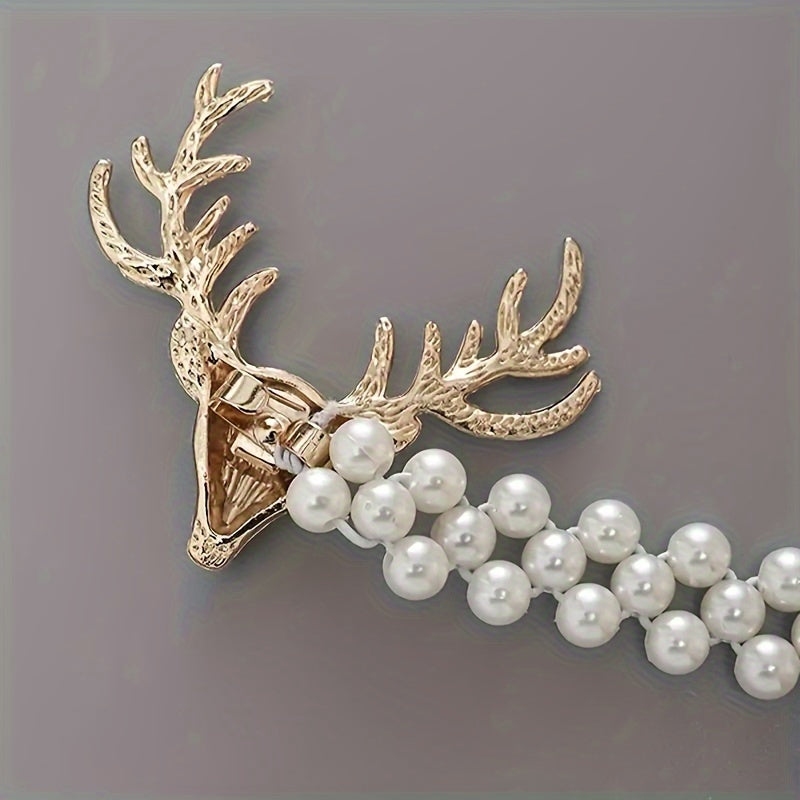 Golden Deer and Pearl Curtain Tiebacks Adjustable Elegant Home Decor