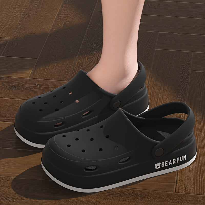 Women's Men's Beige Eva Platform Clogs Non-Slip Cushion Summer Sandals