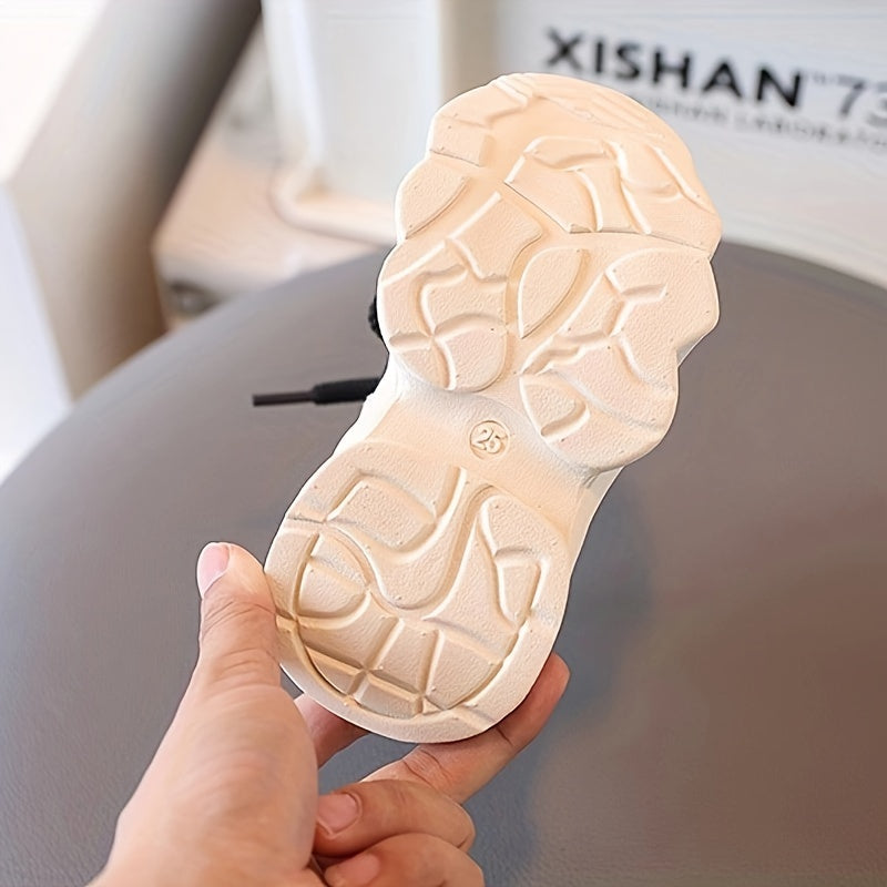 Qishki iliq pastki sport poyabzallari o'g'il bolalar uchun, yopishqoq tasma bilan, qalinlashtirilgan PU ustki qismi, PVC taglik, yumshoq mato astar, oq va jigarrang tasodifiy poyabzallar, bolalar va yurishni o'rganayotgan chaqaloqlar uchun.