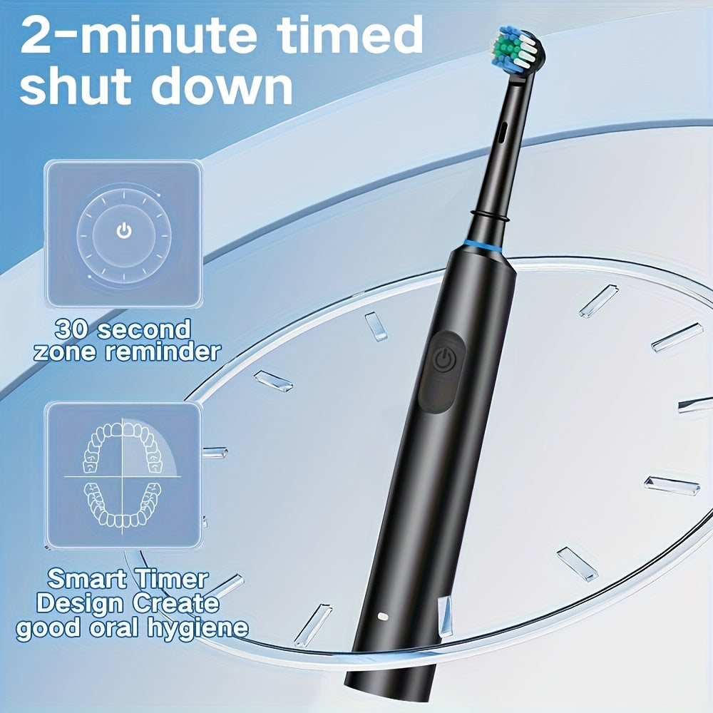 Automatic Rechargeable Electric Toothbrush for Adults Black with 5 Modes