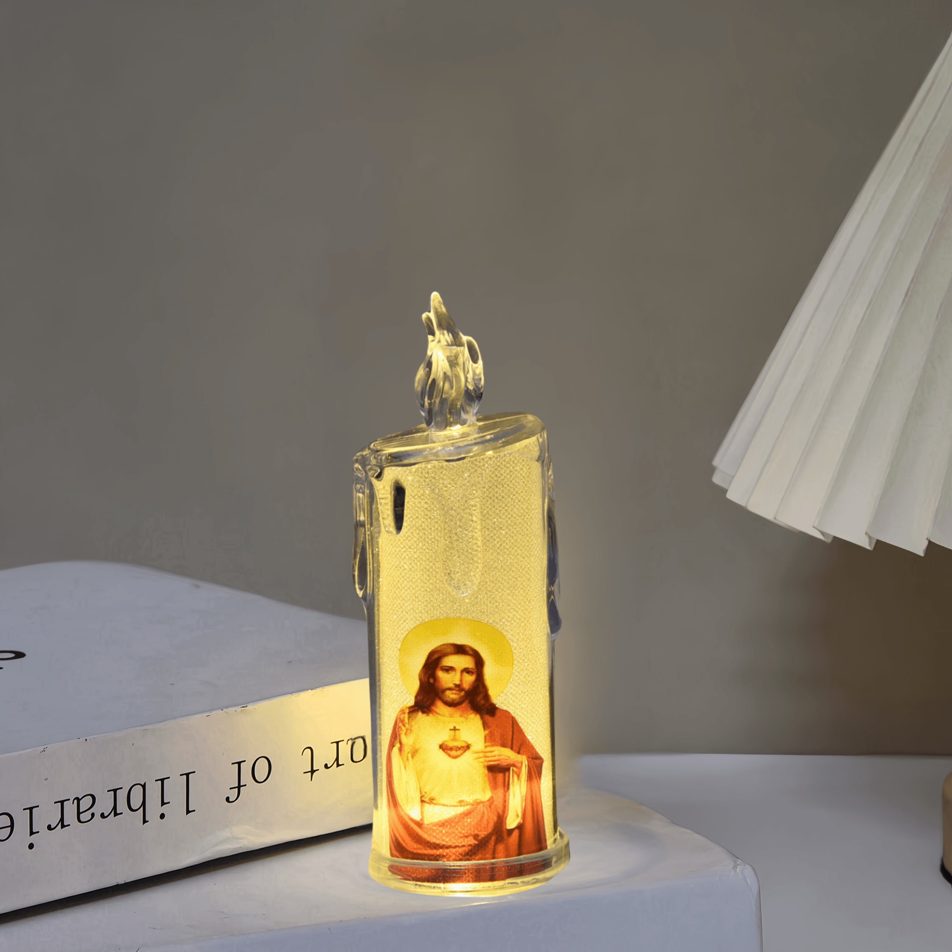 LED Candle for Prayer and Easter Decorations, Believer Gifts, Church Decor