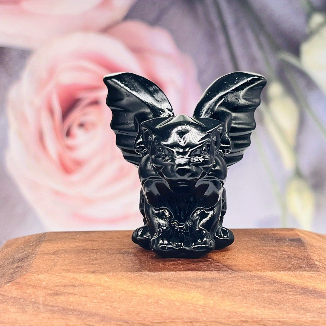 Uy bezaklari va ofis stol aksessuarlari uchun tabiiy kristall gargoyle haykali