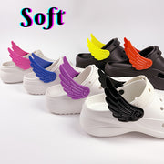 Unisex Shoe Charms Angel Wings PVC Removable Heel Decorations Fits Up to 2cm